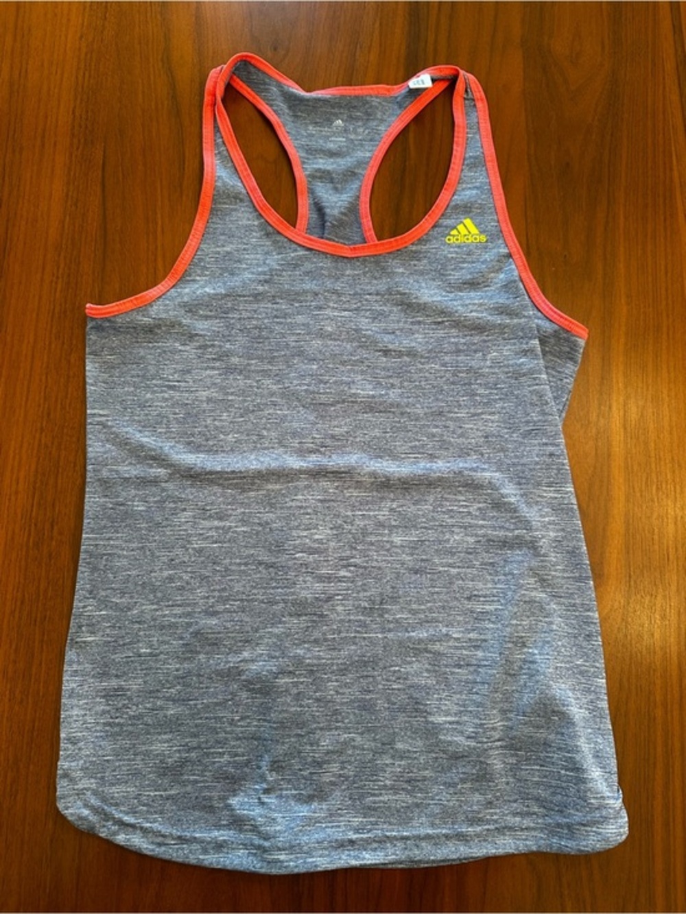 Adidas Women's Lilac/Grey Heather Racerback Tank with Coral Trim size small